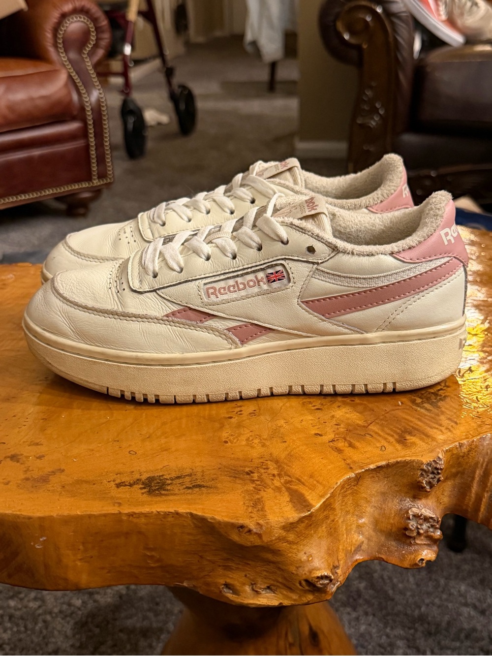 Reebok Club C Double Revenge Platform Chalk Smokey Rose GY4802 Size 7.5